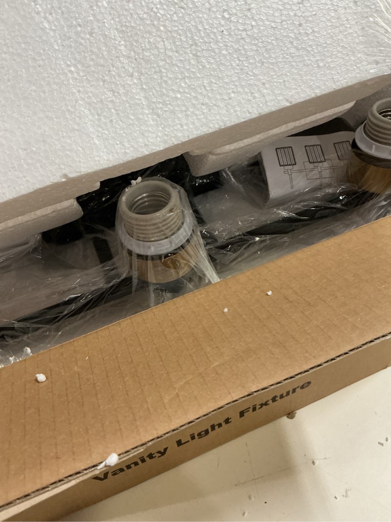 Condition photo showing Good Condition for torondo modern crystal 3-light vanity lights for bathroom gold bathroom lights over mirror black and gold vanity lighting fixtures square shade brass wall sconce (bulbs not include) black gold-square shade 3-light