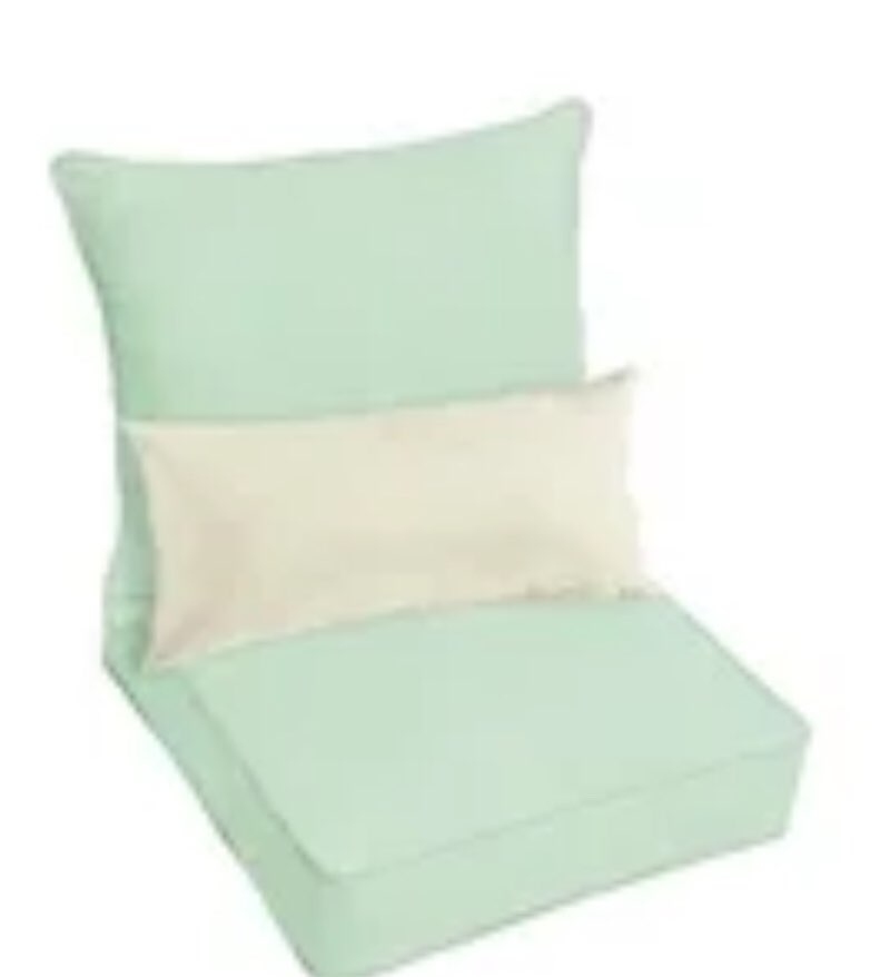 Sunbrella Oakley Solid Indoor/ Outdoor Corded Pillow and Chair Cushion Set Canvas Charcoal+Foster Metallic 23 in x 25 in x 5 in Pillow Cushion Set