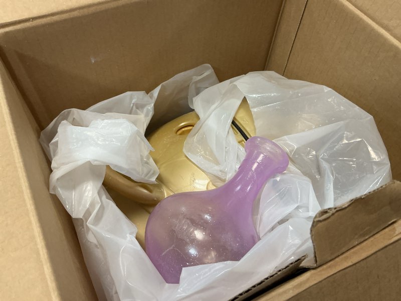 Condition photo showing As Is for magic mixies - magical real misting gold cauldron with 8 inch non-electronic plush toy. follow the spell book add the magic ingredients. who will you magically create? blue non-electronic plush