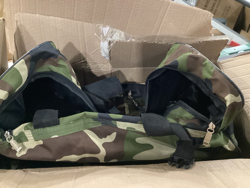 Condition photo showing As Is for Rockland Rolling Duffel Bag 22" CAMO