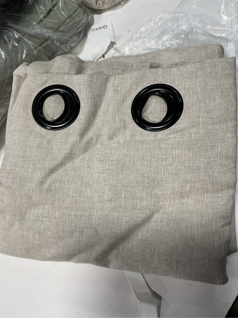 Condition photo showing Good Condition for european linen grommet room darkening curtain - single panel, 48x96, flax