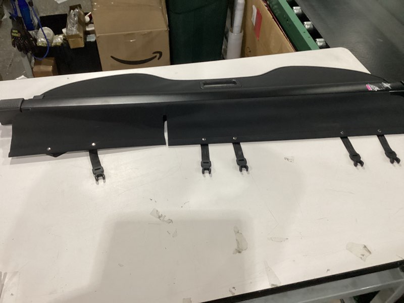 Condition photo showing As Is for **similar to stock** tecoom cargo cover fit for jeep grand cherokee 2011-2021 accessories, retractable rear trunk cover luggage security shade, anti-peeping privacy screen protector, carbon fiber texture