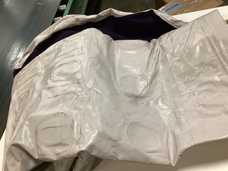 Condition photo showing As Is for CHILLSUN Queen Air Mattress With Built in Pump, 18" Raised Upgraded Inflatable Mattress Blow up Mattress, Strong Support Puncture Resistant Air Bed for Camping Home&Guests, Colchon Inflable 650lbs Max Purple 18" Queen