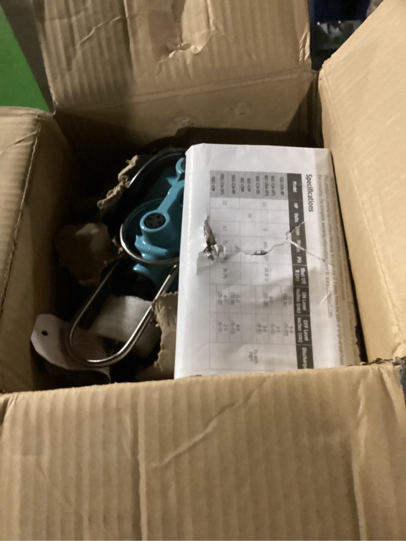 Condition photo showing As Is for Little Giant 6EC-CIA-SFS 1/3 HP, 115-Volt, 3180 GPH Automatic Cast Iron Submersible Sump/Effluent Pump with Polypropylene Base, Integral Snap-Action Float Switch and 10-Ft. Cord, Blue, 506807 PUMP Cast Iron, Snap-Action Float, 10' Cord