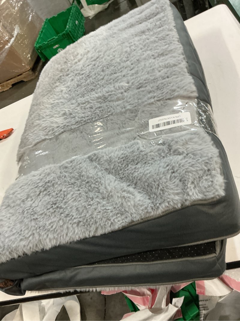 Condition photo showing Good Condition for Sunheir Orthopedic Dog Bed for Large Dogs - Big Waterproof Dog Crate Bed with Removable Washable Cover, Egg Crate Foam Support, Anti-Slip Bottom, Deluxe Plush Pet Bed Mat (Grey) Grey 35.0"L x 22.0"W x 3.0"Th