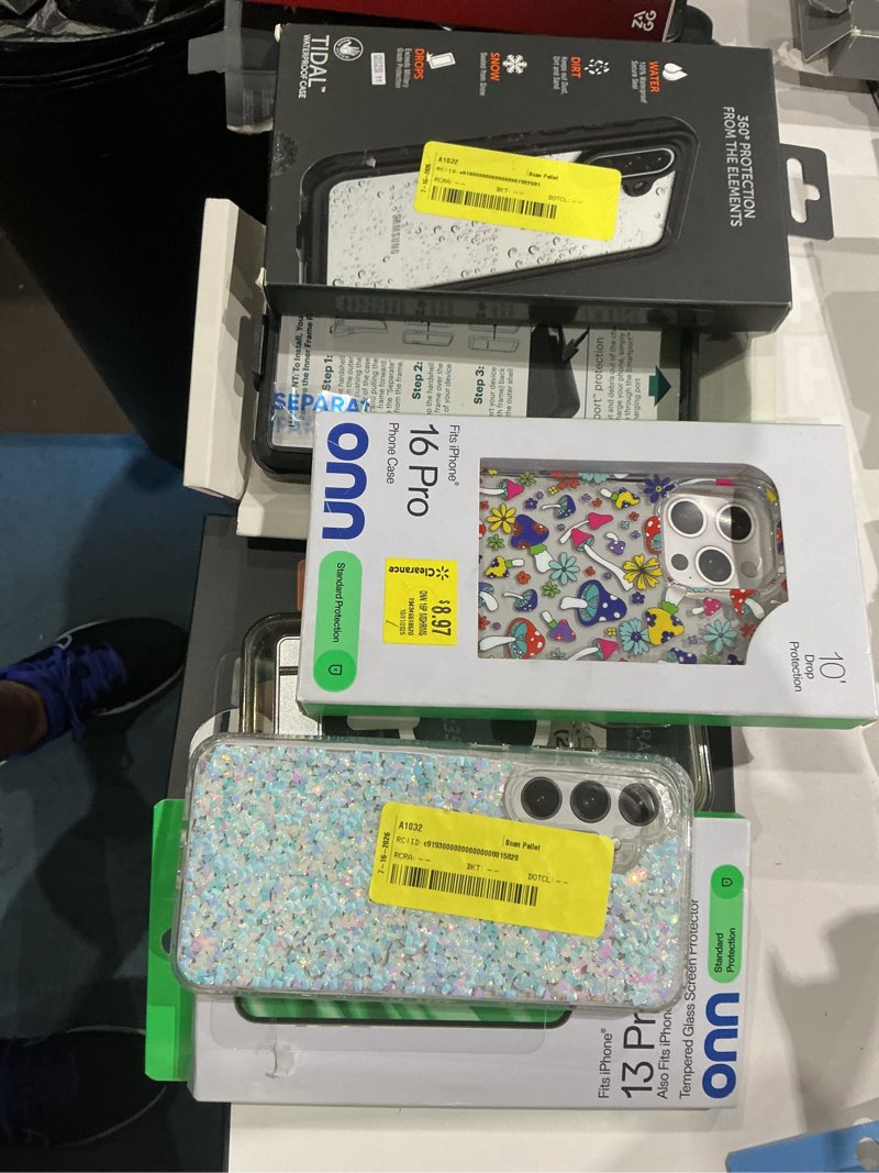 Condition photo showing As Is for assorted cellphone/tablet/laptop case covers & accessories