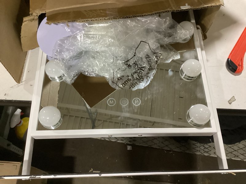 Condition photo showing Good Condition for COOLJEEN Makeup Mirror Vanity Mirror with Lights - 12 Led Bulbs Lighted Hollywood Mirror, 10X Magnification,3 Color Modes, Touch Control, Women Gift (White) White-12 Bulbs