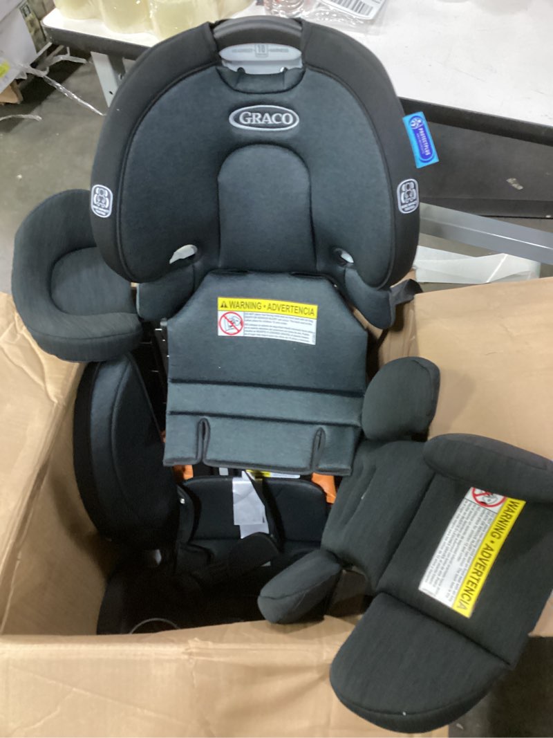 Condition photo showing As Is for graco turn2me 3-in-1 rotating convertible car seat, cambridge, rear-facing rotation, forward-facing mode, highback booster up to 100 lbs, adjustable headrest & harness, steel reinforced frame turn2me 3-in-1 cambridge 2.0