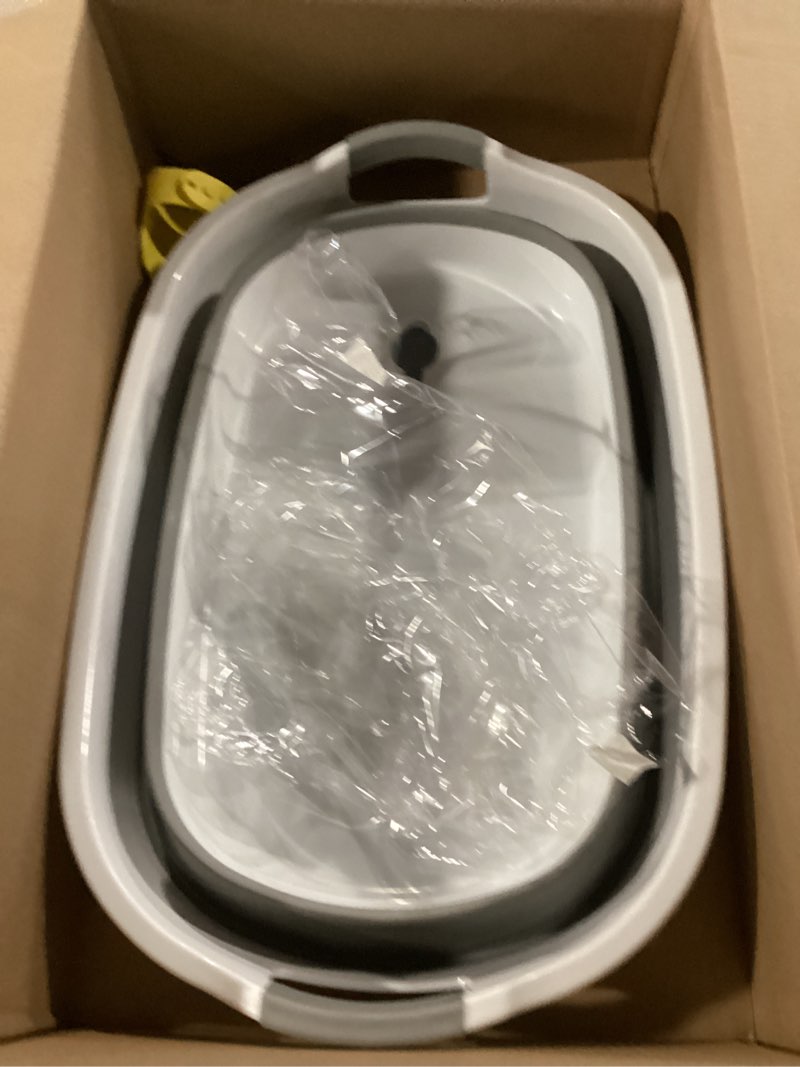 Condition photo showing New/Like New for collapsible dog bath tub for small dogs & cats, portable puppy bath tub with water drain plug, space saving foldable pet bathtub for indoor & outdoor use, grey