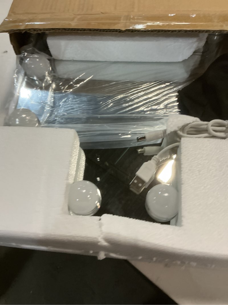 Condition photo showing New/Like New for hansong vanity mirror with lights makeup mirror with lights 12 dimmable bulbs hollywood lighted makeup mirror detachable 10x magnification 3 color lighting modes white