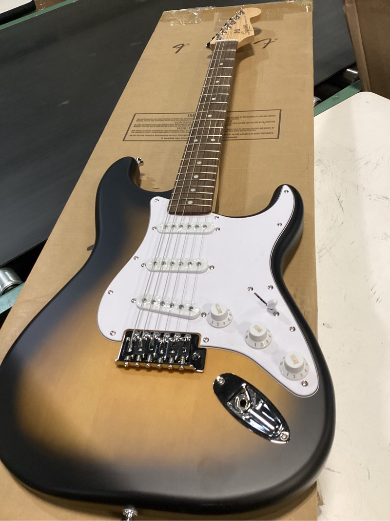 Condition photo showing Good Condition for Fender Squier Debut Series Stratocaster Electric Guitar, Beginner Guitar, with 2-Year Warranty, Includes Free Lessons, 2-Color Sunburst with Matte Finish