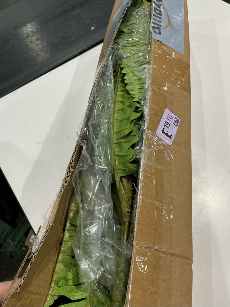 Condition photo showing Good Condition for forest prince 45" fake ferns, realistic large artificial bush plants, 2 artificial boston ferns with 59 fronds for outdoors planter indoor home garden porch decor