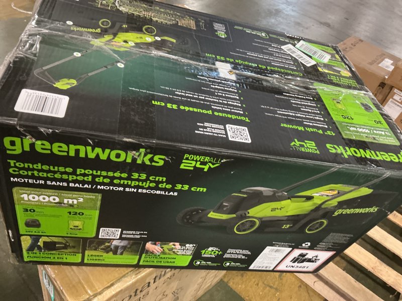 Condition photo showing Good Condition for Greenworks 24V 13" Brushless (Push) Cordless Lawn Mower, 4.0Ah Battery and Charger 24V 13" Brushless Mower