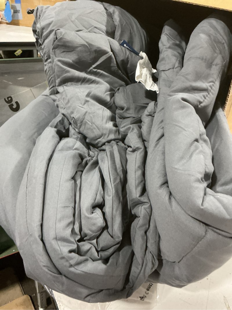 Condition photo showing As Is for bedsure waffle comforter , soft and breathable dark grey bedding comforter set, 1 pieces, 1 waffle weave comforter (size 88 in x 88)