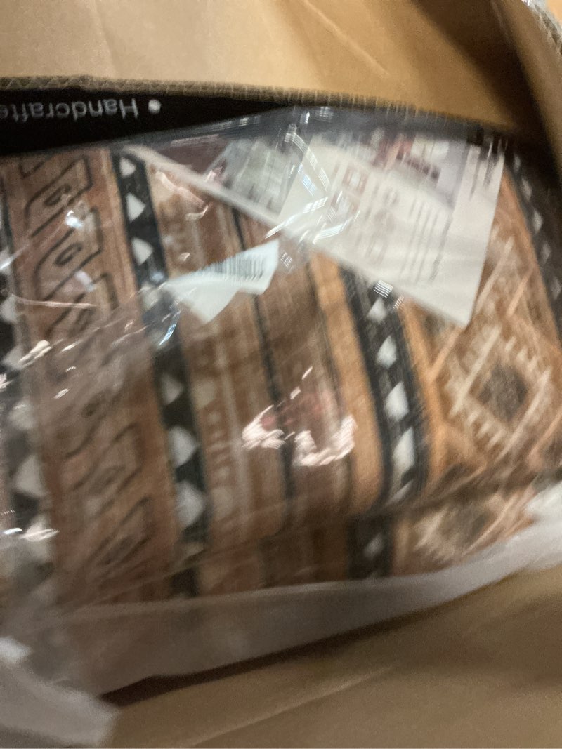 Condition photo showing Good Condition for 8x10 Area Rug for Living Room, Washable Non-Slip Large Area Rug, Indoor Floor Carpet Low Pile Soft Boho Farmhouse Rug for Bedroom Dining Room (Brown/Beige,8'x10') Brown/Beige 8' x 10' (Rectangular)