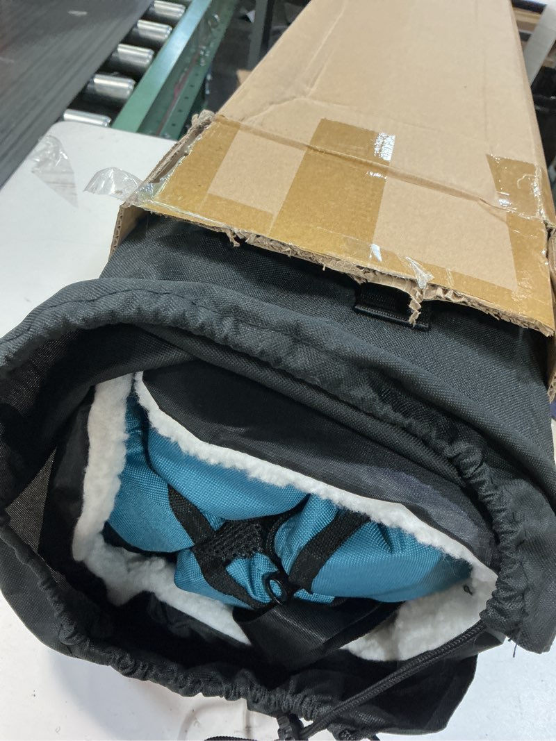 Condition photo showing New/Like New for snagle paw portable dog crate for car travel,metal frame pet crate,pet carrier for car back seat secures with headrest strap and seatbelt,l large blue