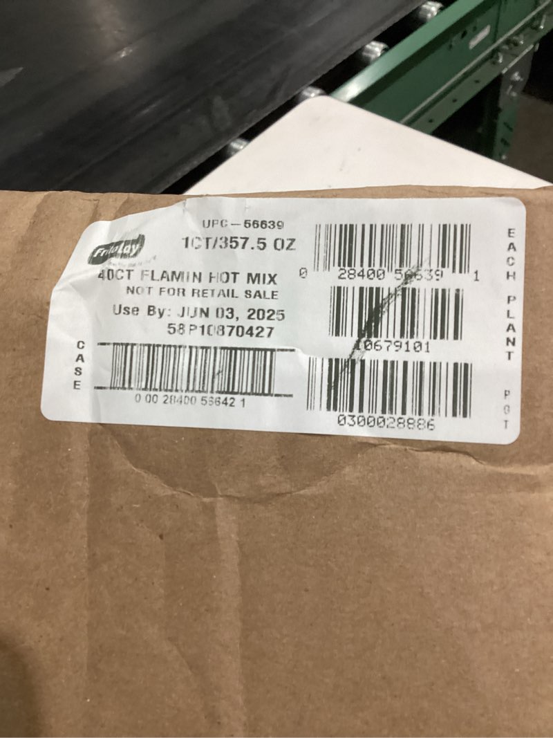 Condition photo showing As Is for Cheetos Cheese Flavored Snacks, Flamin' Hot Crunchy, 1 Ounce (Pack of 40) Flamin' Hot Crunchy 40 Count (Pack of 1)