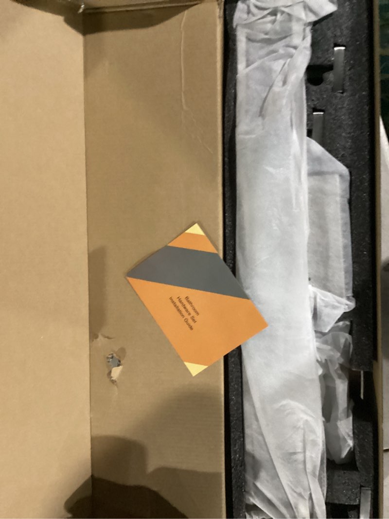 Condition photo showing New/Like New for 7-Piece Bathroom Hardware Set Brushed Nickel Towel Bar Set with Towel Rack, 2 Square 23-Inch Towel Bars and Stainless Steel Bathroom Accessories Wall Mounted Brushed Nickel 23 IN