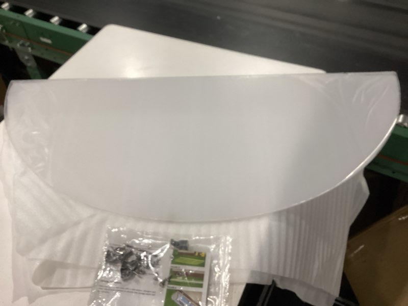 Condition photo showing New/Like New for polycarbonate window well covers outside, basement window well cover, heavy duty clear plastic window guard, uv resistant, waterproof & protects against debris/only cover (41" l x 17" w)