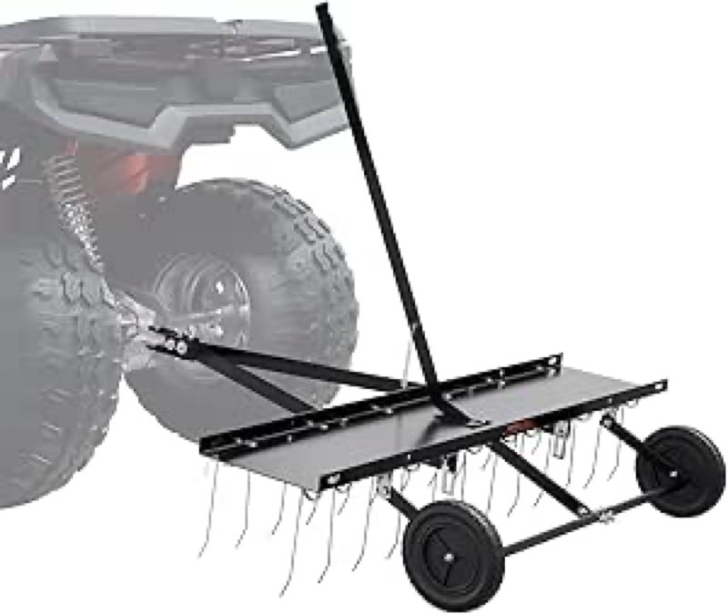VEVOR TBD120 Towable Dethatcher, 48" Width with 24 Durable Spring Tines, Ideal for ATV Mower Use, Ga