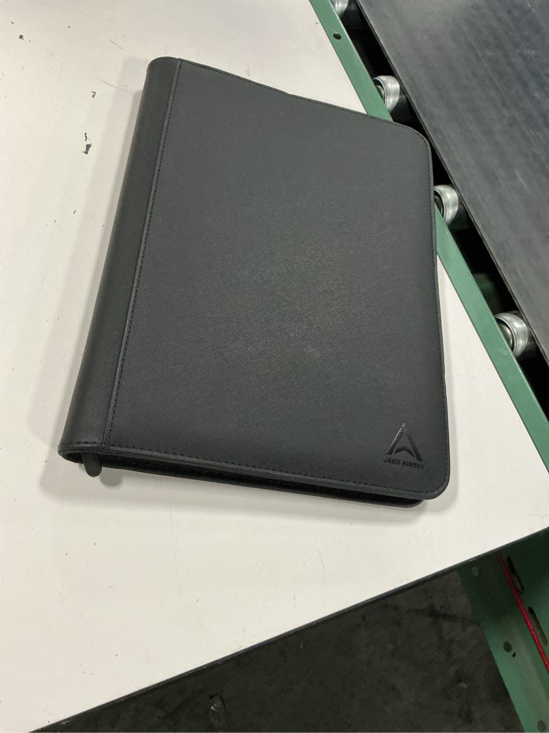 Condition photo showing Good Condition for rayvol premium 500+ pockets card binder, 9-pocket ringless trading card album folder - side loading ultrasonic-9504 tech zip binder for tcg -black