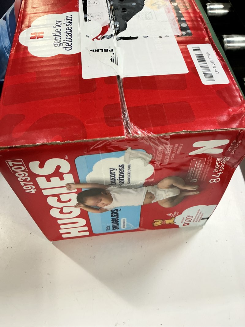Condition photo showing New/Like New for huggies size newborn diapers, little snugglers baby diapers, size newborn (up to 10 lbs), 84 count, packaging may vary newborn 84