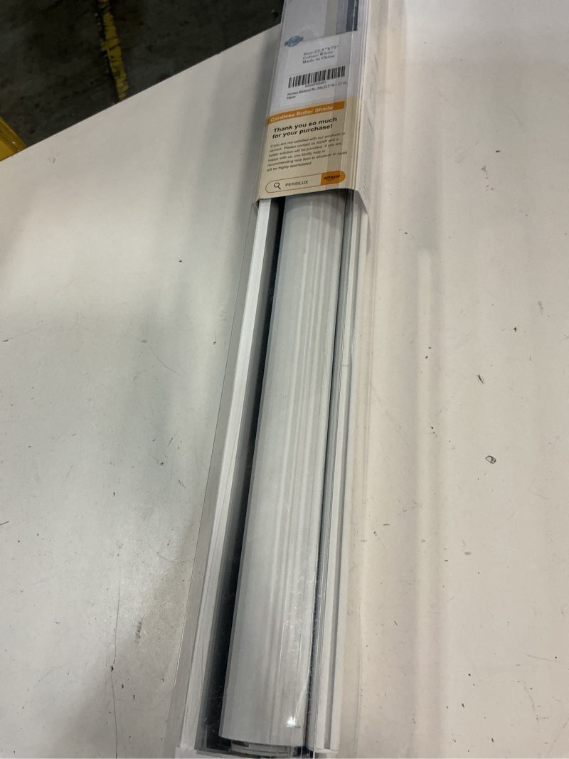 Condition photo showing Good Condition for persilux cordless blackout roller shades for indoor windows, free-stop with valance, thermal insulated fabric blinds, uv protection for home and bedroom (white, 15" w x 64" h)
