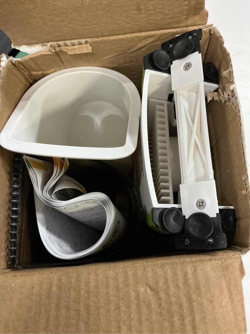 Condition photo showing Good Condition for ONCE FOR ALL Safe Mandoline Slicer, Multi Vegetable Chopper, Potato Slicer for Kitchen, 4 Modes 100+ Presets Adjustable Thickness, French Fry Cutter (5 in 1 Green)