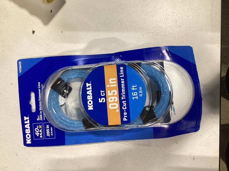 Condition photo showing As Is for kobalt gen4 5-pack 16-ft pre-cut trimmer line