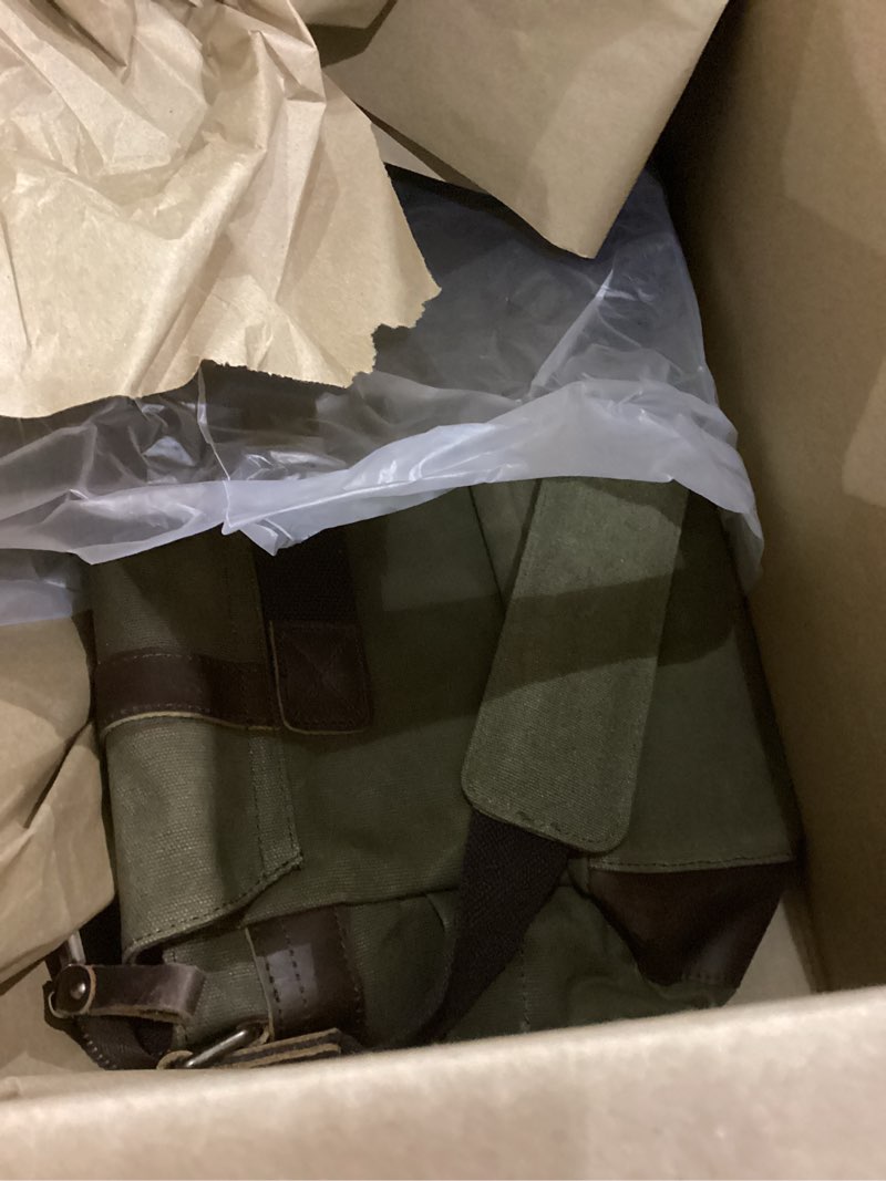 Vintage Genuine Leather Waxed Canvas Briefcase Large Satchel Shoulder Bag Rugged Computer 15.6" Lapt