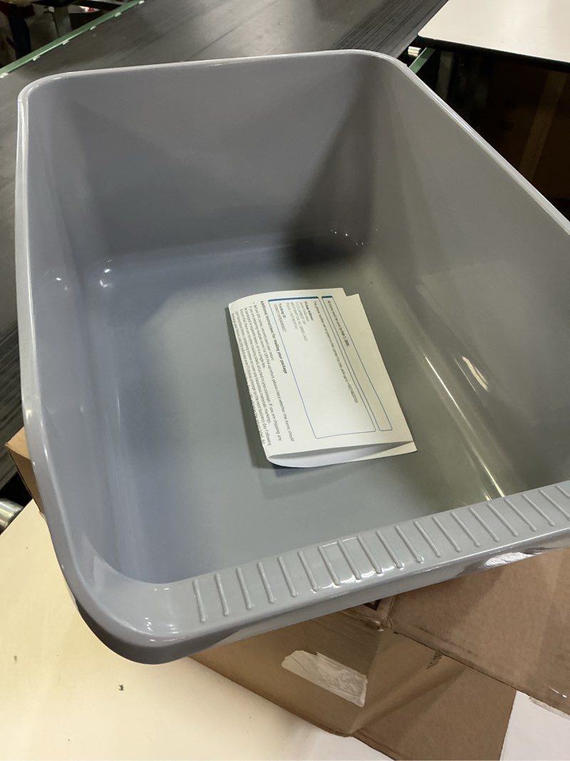 Condition photo showing New/Like New for Large Cat Litter Box with High Sides,Cat Boxes for Indoor Cats,Cat Litter Pan for Kitty,Litter Box with Low Entry,Anti-Splashing,Easy to Clean (Grey)