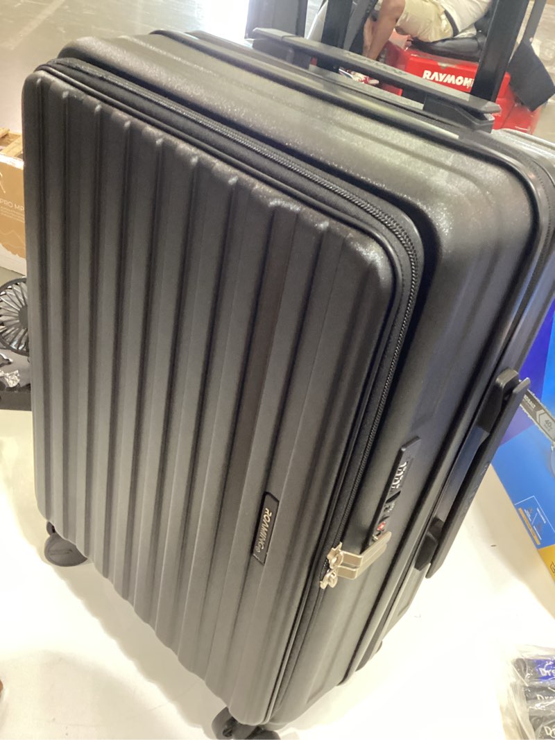 Condition photo showing As Is for roaming 20 inch carry on luggage hard shell suitcases with wheels cup holder tsa approved luggage suitcase travel luggage for women men rolling luggage bags for business trip weekender-black black 20 inch carry-on luggage