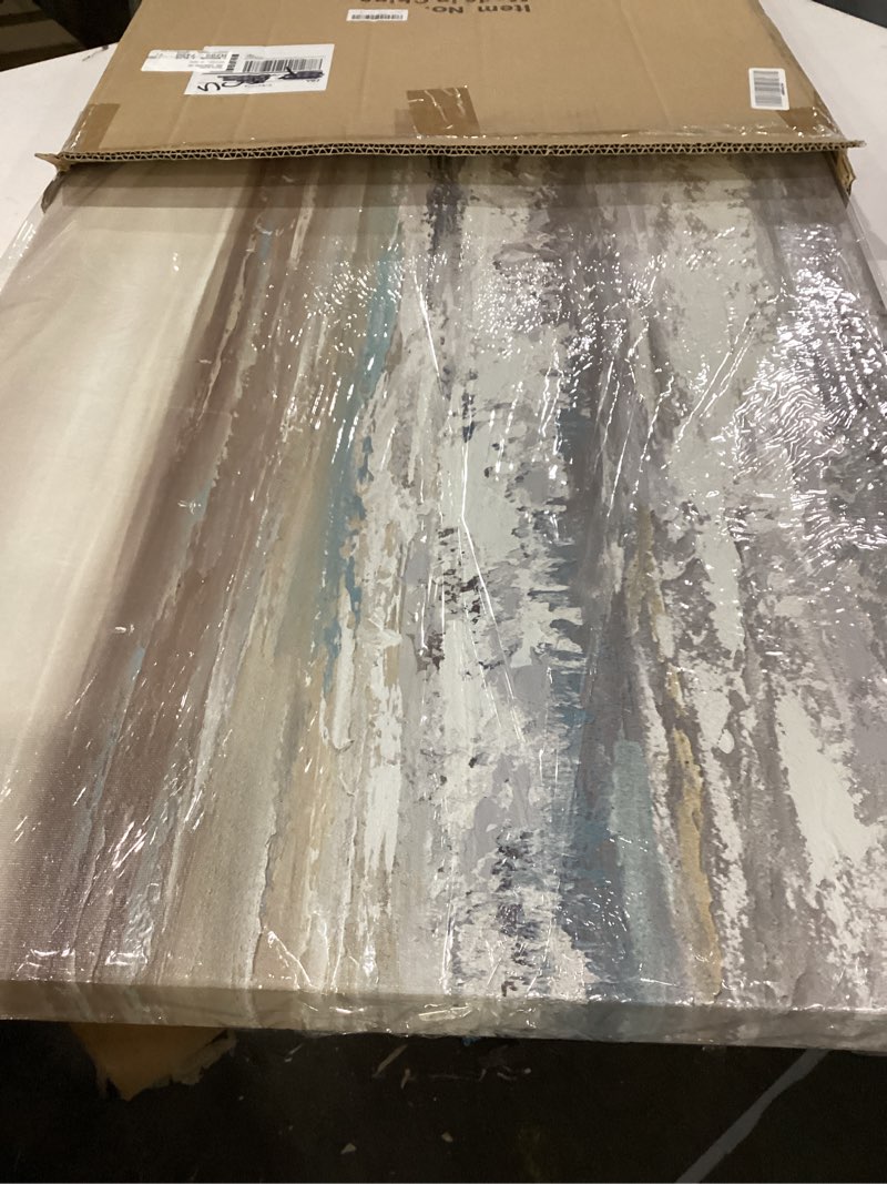 Condition photo showing Good Condition for yihui arts beach pictures wall art hand painted heavy textured seascape oil paintings for living room decoration brown beach 28"l x 20"w