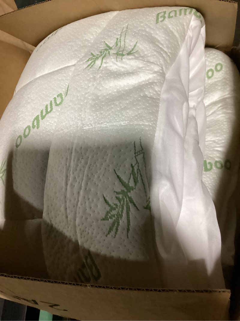 Condition photo showing Good Condition for (similar to) hombys memory foam massage bed mattress topper with cooling rayon derived from bamboo cover, lash bed table mattress topper with elastic bands, cushion only, white, 73\" x 24\" 73\" x 24\" white