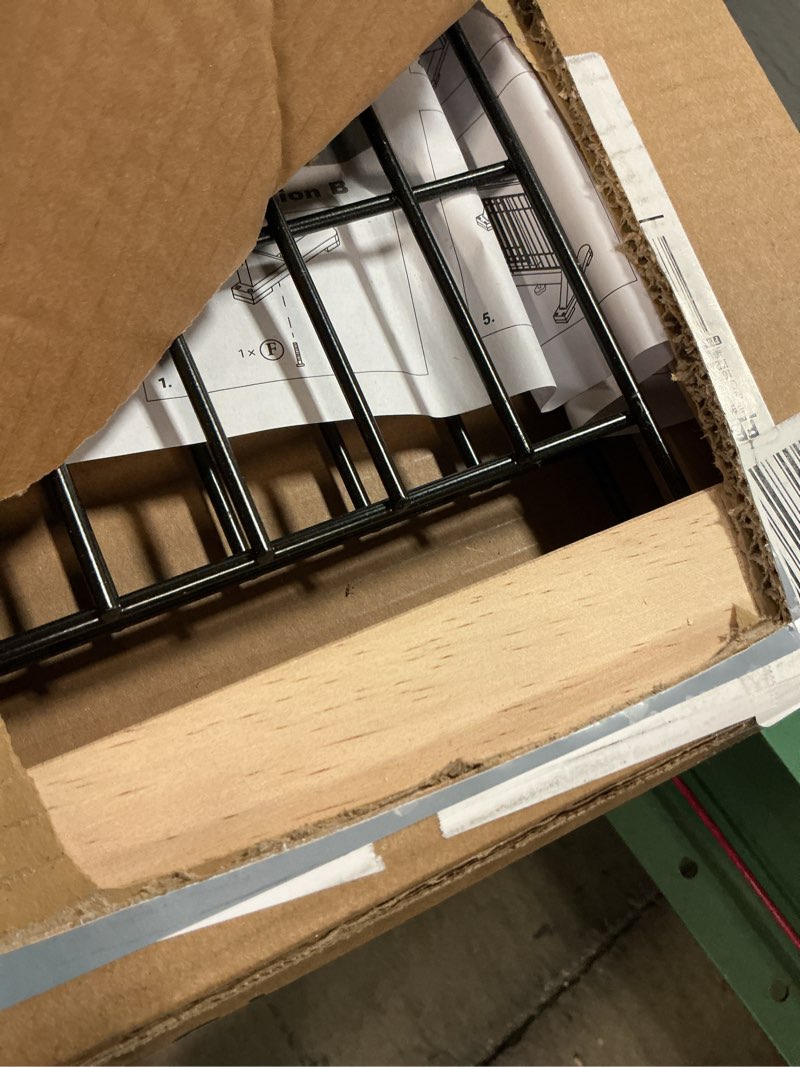 Condition photo showing As Is for YOCAN Extra Wide Adjustable Dog Gate for Doors, Stairs -19.7" H, 23.6"-45.3" Wide Pet Safety Gate, Freestanding Wood & Metal Frame - No Drill Pressure Mount, Indoor Safety Barrier (Black/Natural) H:19.7'' W:23.6"