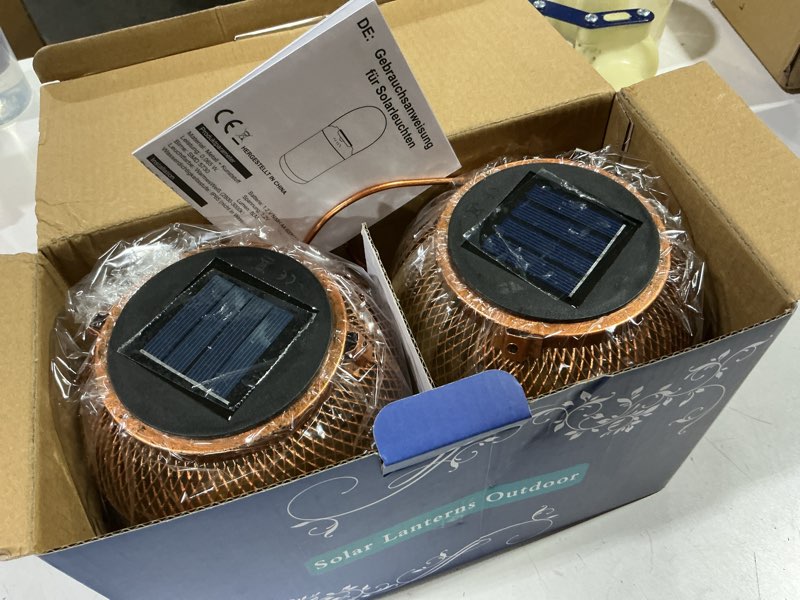 Condition photo showing Good Condition for Solar Lanterns Outdoor Waterproof Christmas Birthdays Gifts for Women Mom Grandma Butterfly Garden Decor Metal Hanging Solar LED Lights for Patio(Butterfly Flock-2P) Hummingbird_2Pack