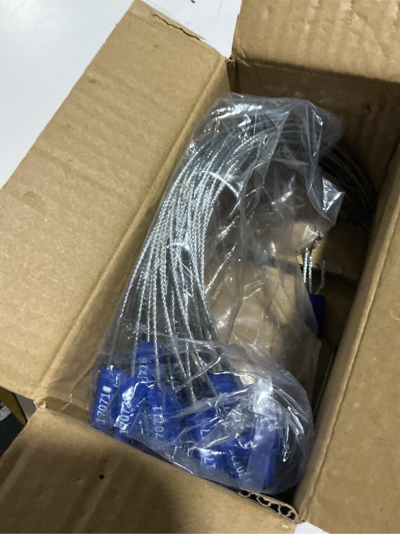 Condition photo showing Good Condition for leadseals(r) 100 security cable seals numbered security tags tamper proof pull tight steel wire seals for truck, trailers, cargo, containers, vans, oil tank, milk vehicle (blue, pack of 100pcs) blue 100 pcs