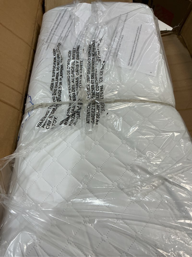Condition photo showing Good Condition for dream on me holly 2-in-1 mini crib mattress, dual-sided infant & toddler, waterproof cover, greenguard gold certified, 38” x 24” x 3”, fits mini & select portable cribs, not for playards