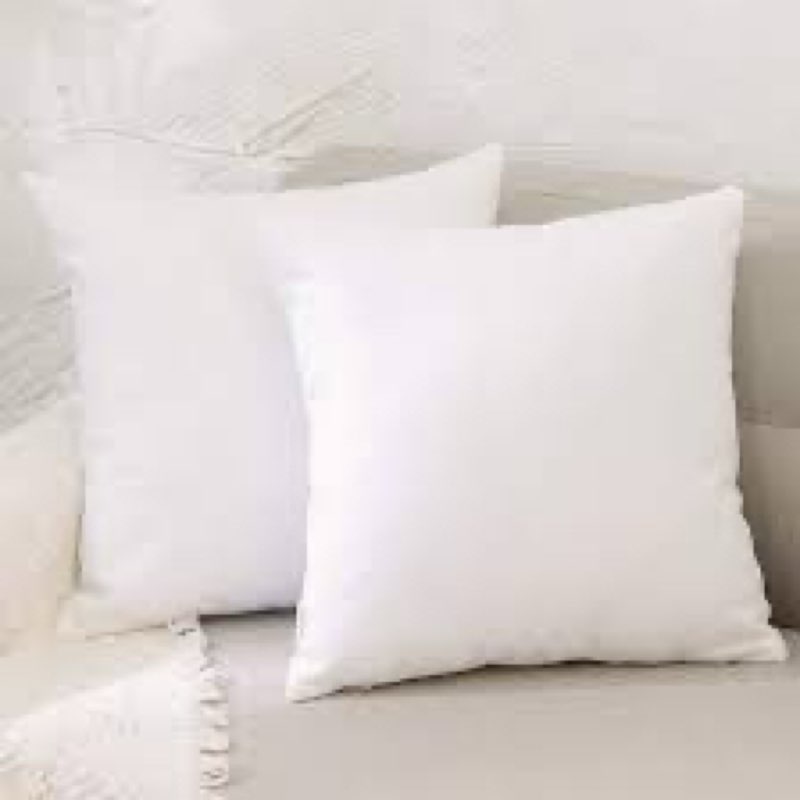 White Pillow Case Faux Linen Square Euro Decorative Big Size Throw Cushion Cover Oversize Pillowcase with Smooth Hidden Zipper for Sofa Bed 26" x 26" 2 Piece