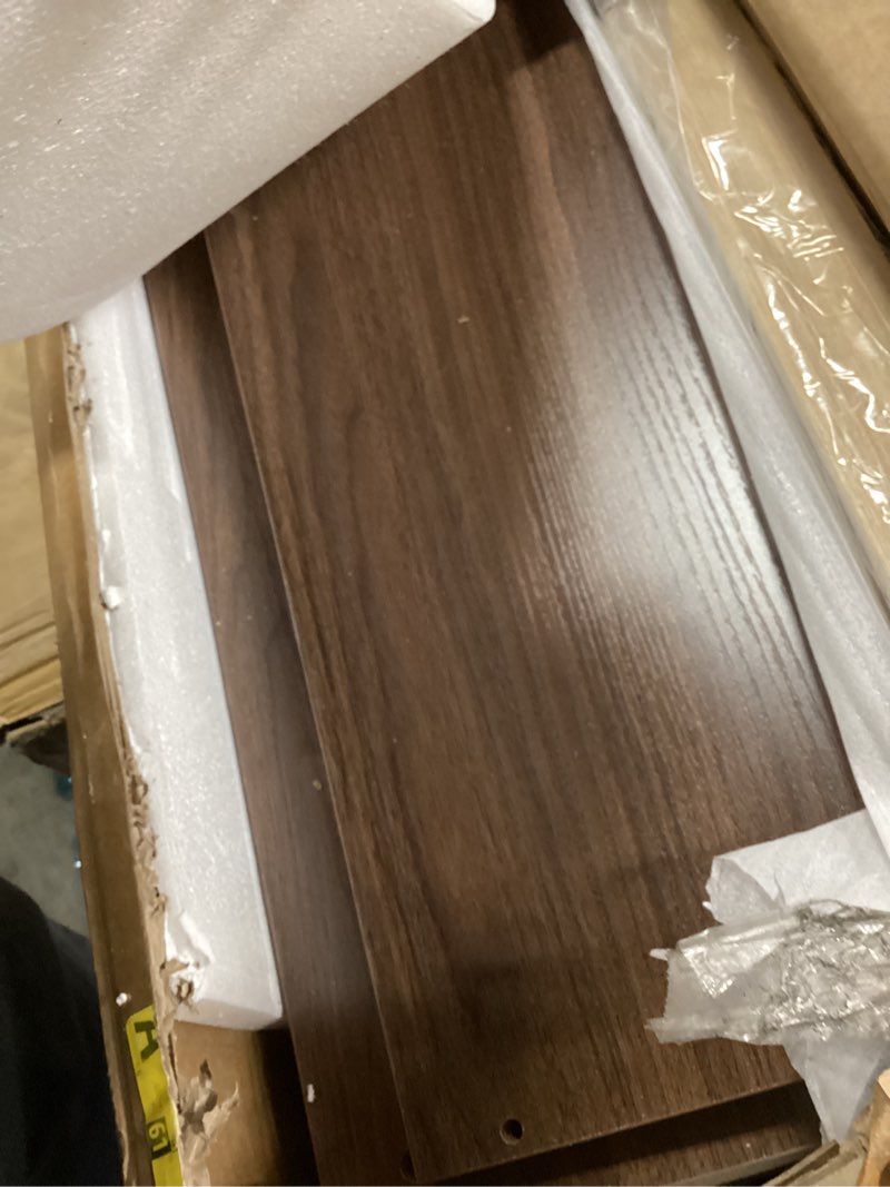 Condition photo showing As Is for Qeetex King Size Wood Platform Bed Frame Wooden Bed Frame Without Headboard Wood