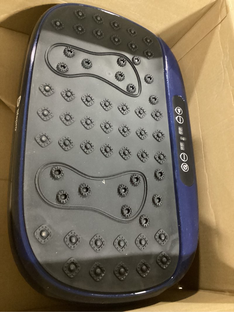 Condition photo showing As Is for Lifepro HexaPlate Lite Vibration Plate Exercise Machine with Magnetic Acupoints - Full Body Vibration Platform for Beginners and Recovery - Lymphatic Drainage Massager for Muscle Toning and Fitness Blue