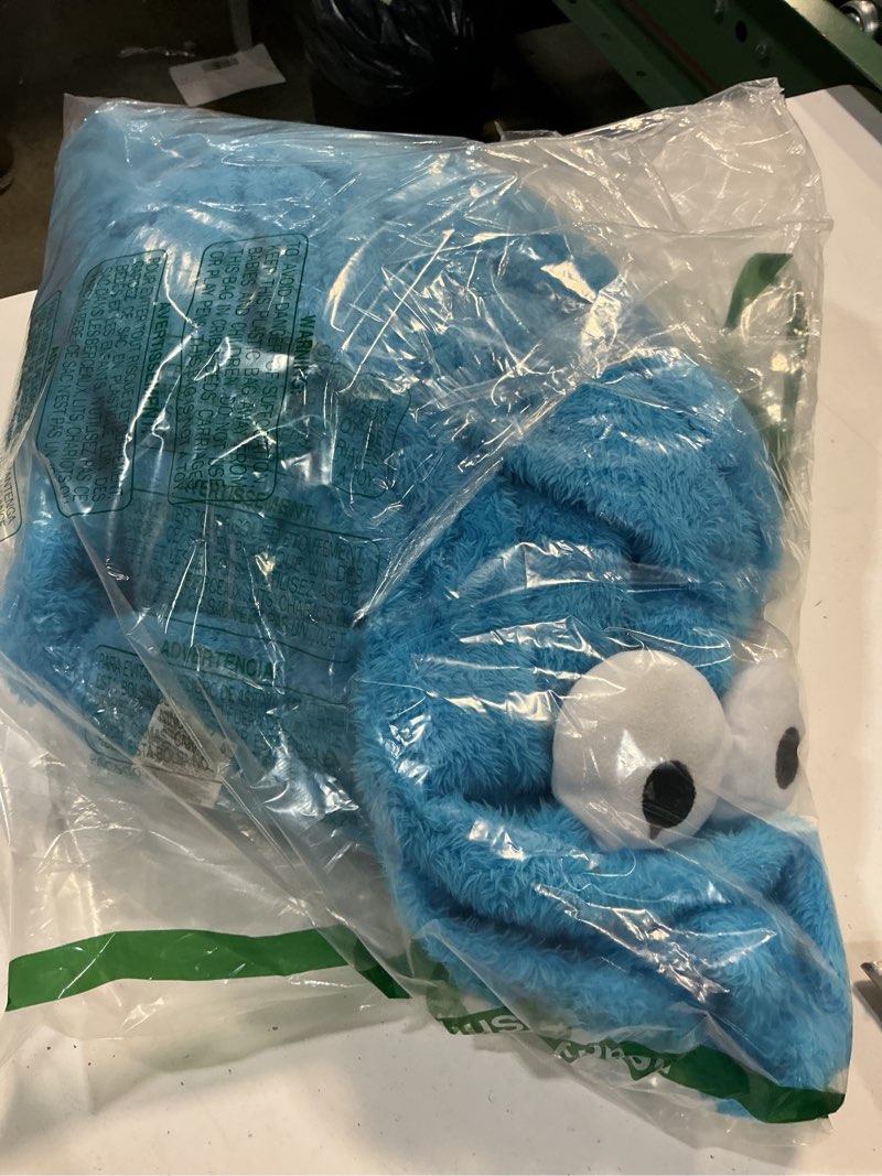 Condition photo showing As Is for sesame street character union suit kigurumi hooded one piece footless fleece pajama small-medium adult cookie monster