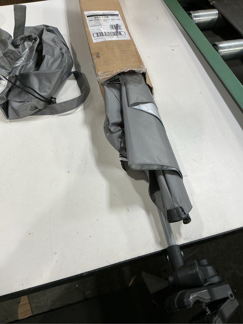 Condition photo showing As Is for sport-brella versa-brella spf 50+ protection adjustable umbrella with universal clamp reg bright gray
