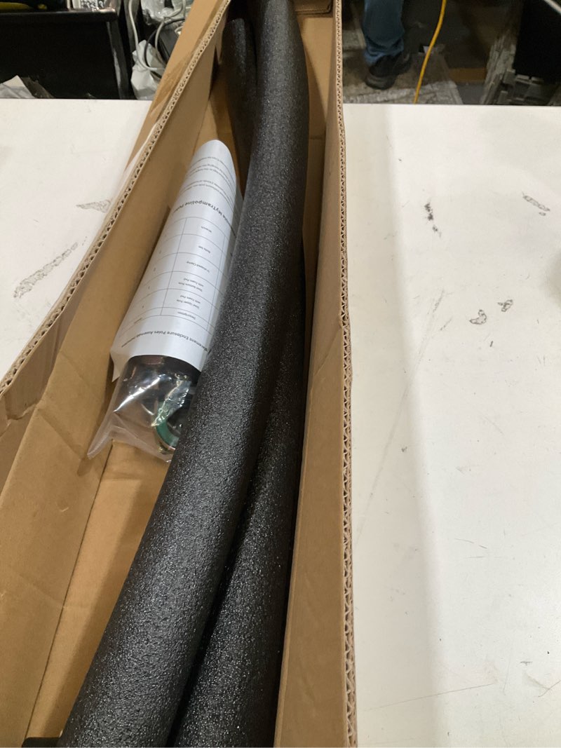 Condition photo showing Good Condition for 1pcs trampoline curved pole, universal trampoline replacement enclosure pole to fit 8-16ft curved pole trampoline frame, includes foam sleeve and hardware with 2 installation options