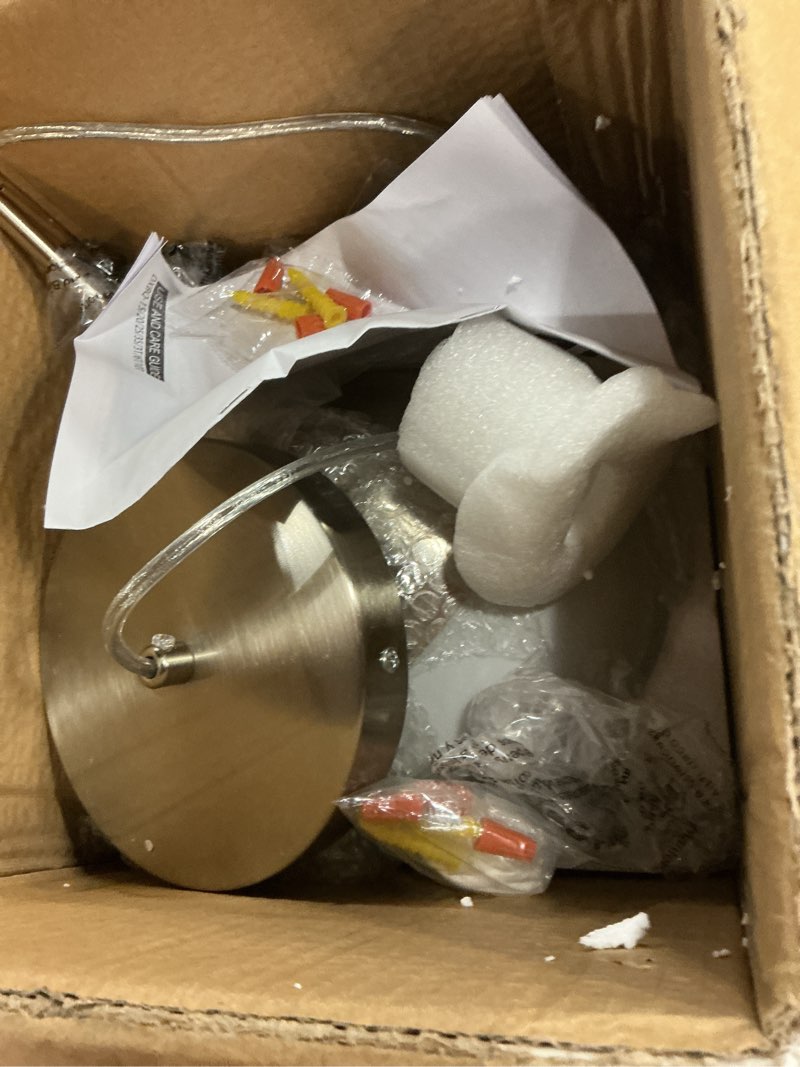 Condition photo showing Good Condition for 8 Inch Nickel Mid Century Modern Pendant Light Pendants for Kitchen Island Frosted Milky White Glass Globe Height-Adjustable Modern Hanging Globe Pendant Light for Bedroom (Bulb Incl) Nickel, Opal Glass 8" , 1-Pack