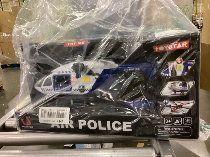 Condition photo showing New/Like New for Police Toys Helicopter 15-in Airplane Toys for Kids with Hanging Basket Sounds and Lights for Boys Ages 3 4 5 6 7 Blue