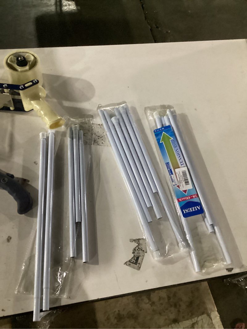 Condition photo showing Good Condition for aizesi 6pcs tension curtain rod 28 to 48 inch white no drilling adjustable spring curtain rods for window, doorway, closet, bathroom, kitchen white 6pcs 28 to 48 inches