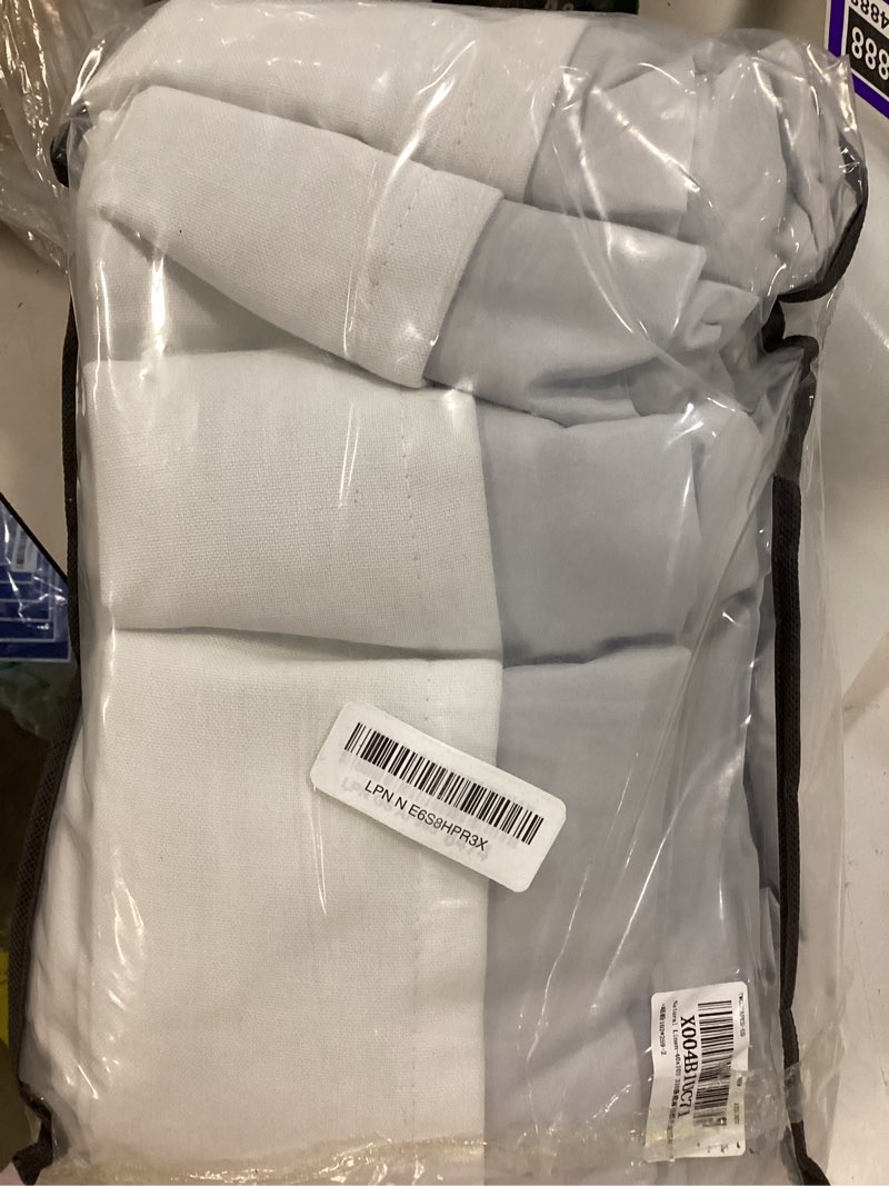 Condition photo showing New/Like New for 102 inches long pinch pleated linen blackout curtains for bedroom back tab track memory trained shape farmhouse light blocking curtains 102 inch length for living dining room darkening drapes cream natural linen 40"w x 102"l (pack of 2)