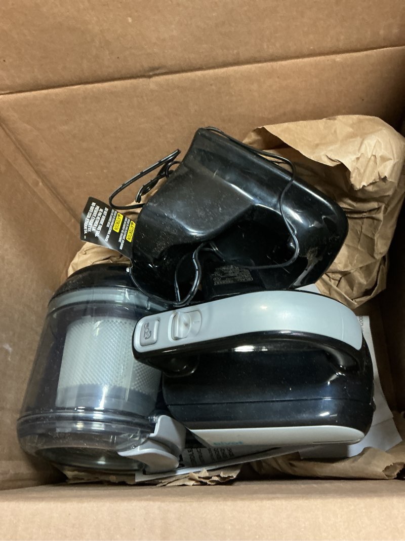 Condition photo showing As Is for BLACK+DECKER dust buster PIVOT VAC Handheld Vacuum Cordless, Car Vacuum Portable Rechargeable, Extendible Crevice Tool and 200 Degree Pivoting Nozzle, Strong Suction, Lightweight (BDH2000PL)