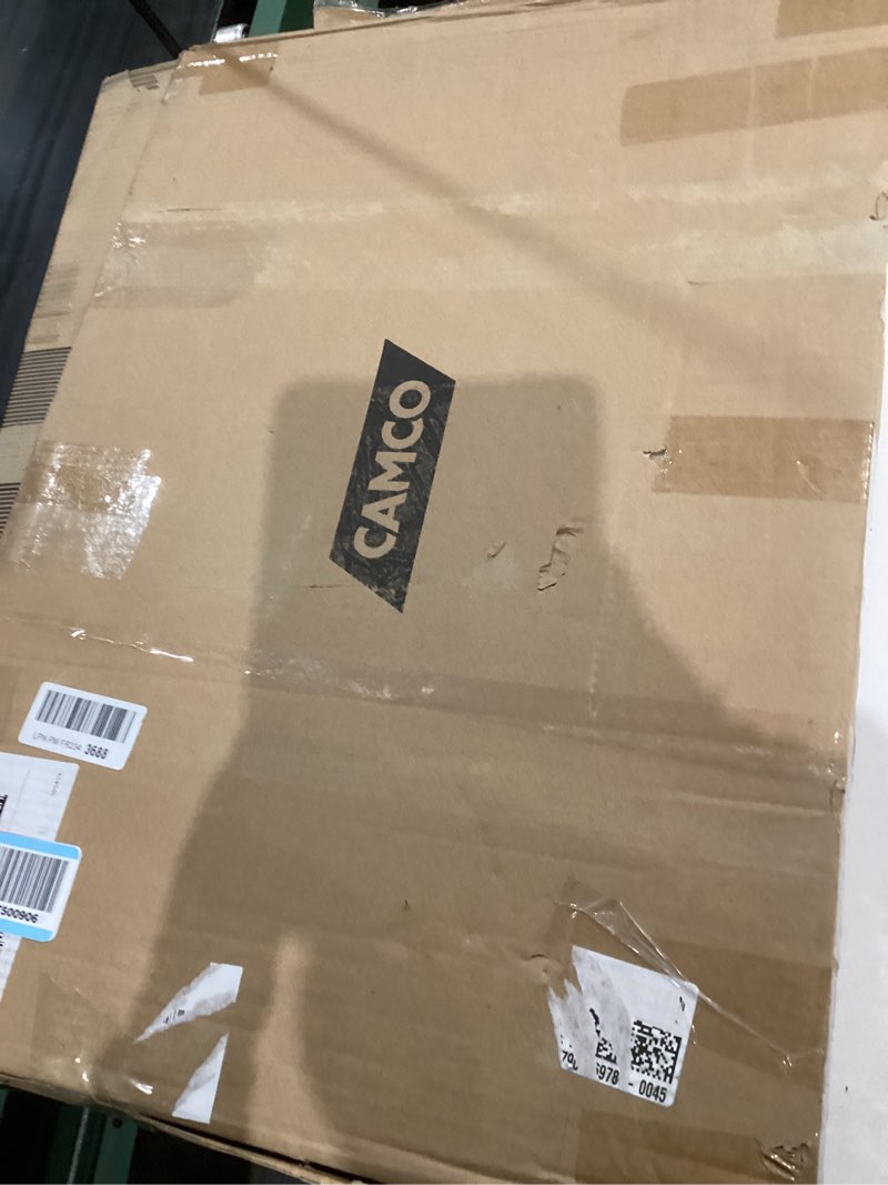 Condition photo showing New/Like New for Camco Rhino RV Bumper Mount Tote Tank Holder - Features a Powder-Coated Steel Construction, Heavy-Duty Straps, and Fits Both 4-inch and 4-1/2-inch Bumpers (39010) One Size Tote Tank Bumper Mount Holder